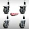 Service Caster 4'' SS Gray Poly Swivel 1-3/8'' Expanding Stem Caster Set 2 Total Lock Brakes, 4PK SCC-SSEXTTL20S414-PPUB-2-S-2-138 - alternate 4